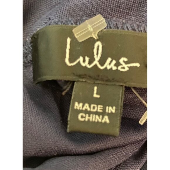 Lulus Navy & White Floral Print Romper With V-Neck & Ruffled Sleeves Large - Picture 7 of 13